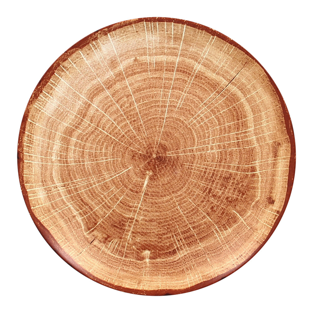 RAK Porcelain WDNNPR15TB Woodart 5 7/8" Timber Brown Porcelain Flat Coupe Plate - 24/Case