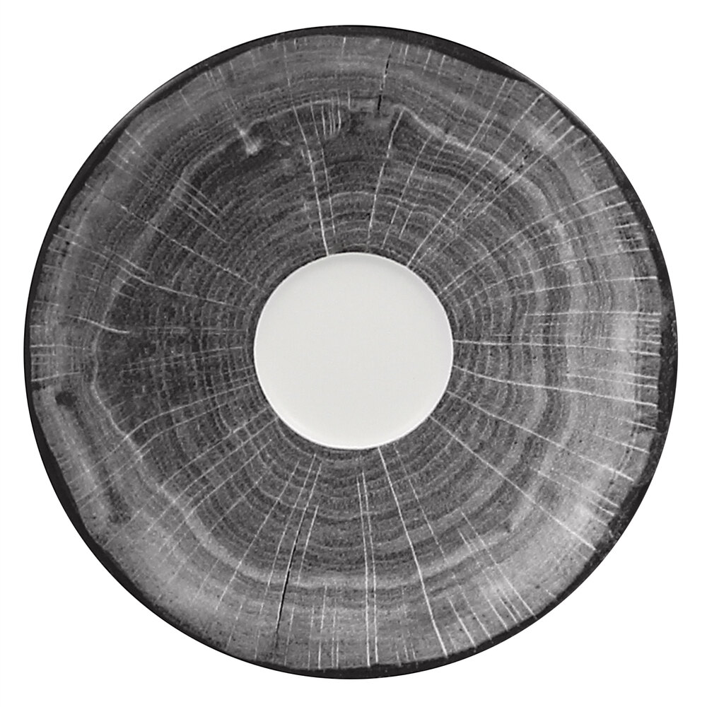 RAK Porcelain WDCLSA15BG Woodart 5 7/8" Beech Grey Porcelain Coffee Cup Saucer - 12/Case