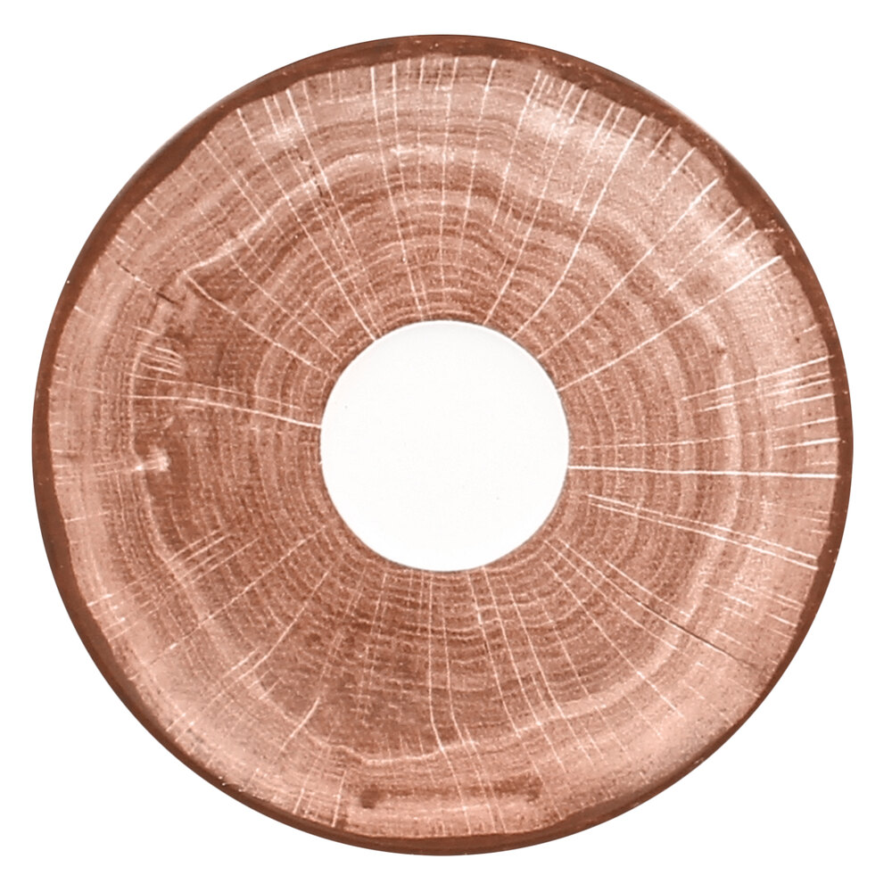 RAK Porcelain WDCLSA15WB Woodart 5 7/8" Walnut Brown Porcelain Coffee Cup Saucer - 12/Case