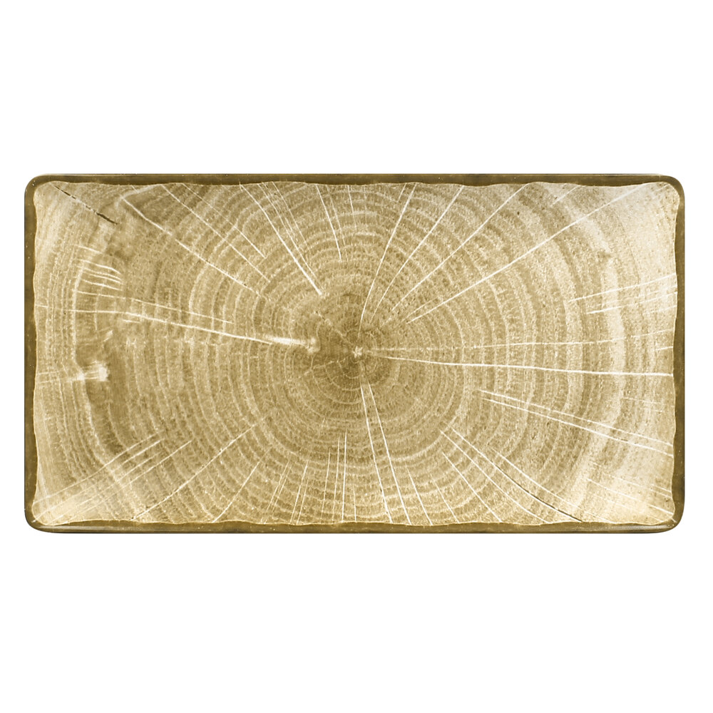 RAK Porcelain WDEDRG33MG Woodart 13 1/4" x 7 1/8" Moss Green Porcelain Rectangular Serving Platter - 6/Case