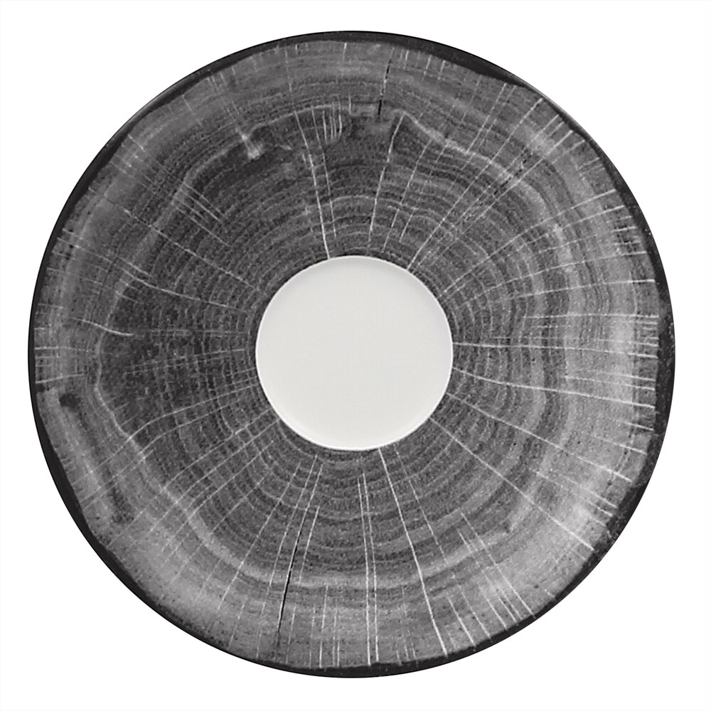 RAK Porcelain WDCLSA13BG Woodart 5 1/8" Beech Grey Porcelain Espresso Cup Saucer - 12/Case