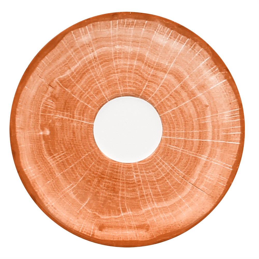 RAK Porcelain WDCLSA13CO Woodart 5 1/8" Cedar Orange Porcelain Espresso Cup Saucer - 12/Case