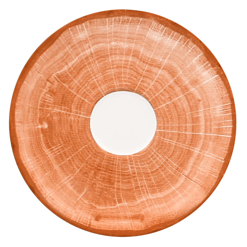 RAK Porcelain WDCLSA15CO Woodart 5 7/8" Cedar Orange Porcelain Coffee Cup Saucer - 12/Case