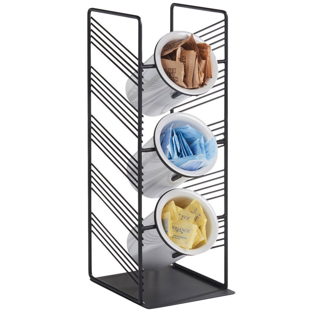 Cal-Mil 4105-13 Portland Black 3-Cylinder Vertical Flatware / Condiment Display