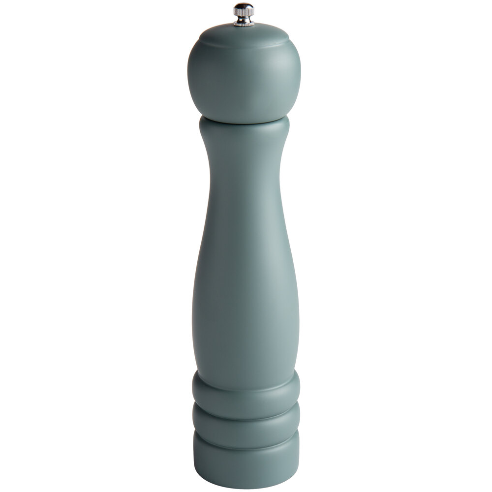 Acopa 10" Matte Steel Blue Wooden Salt / Pepper Mill