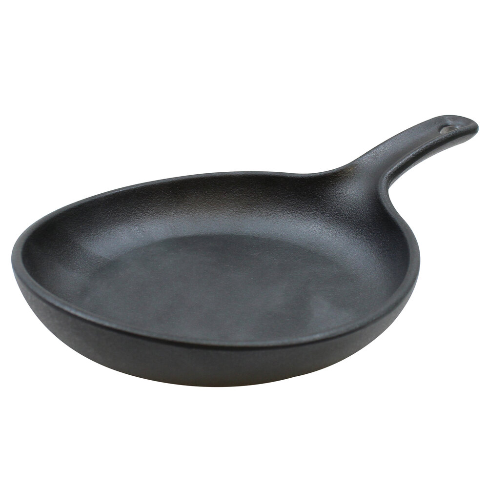 Tablecraft MSSKLT85 26 oz. Black Faux Cast Iron Melamine Skillet with Handle