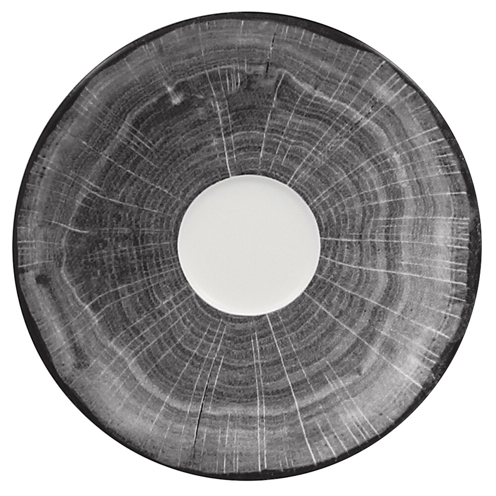 RAK Porcelain WDCLSA17BG Woodart 6 3/4" Beech Grey Porcelain Coffee Cup Saucer - 12/Case