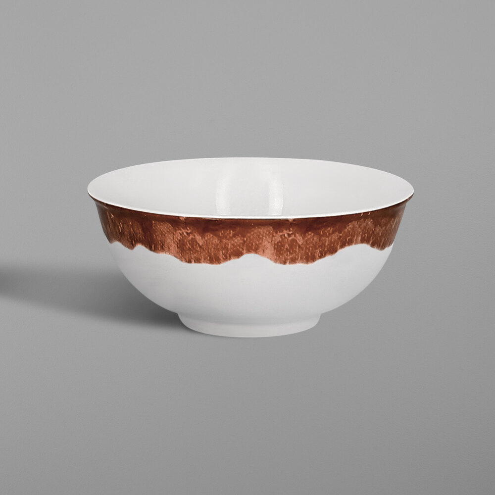 RAK Porcelain WDNNBW09WB Woodart 3.7 oz. Walnut Brown Porcelain Bowl - 12/Case
