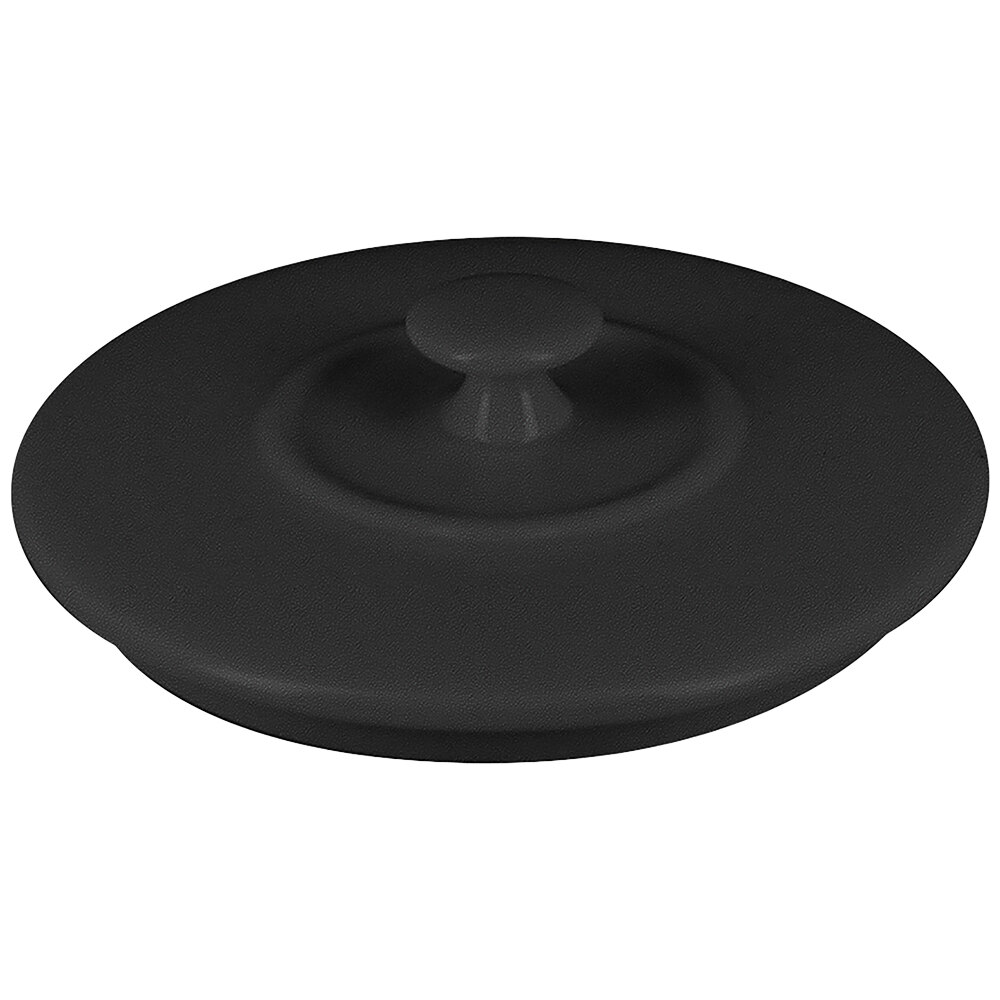 RAK Porcelain CFRD09BKLD Chef's Fusion 3 3/8" Volcano Black Porcelain Mini Cocotte Lid - 12/Case