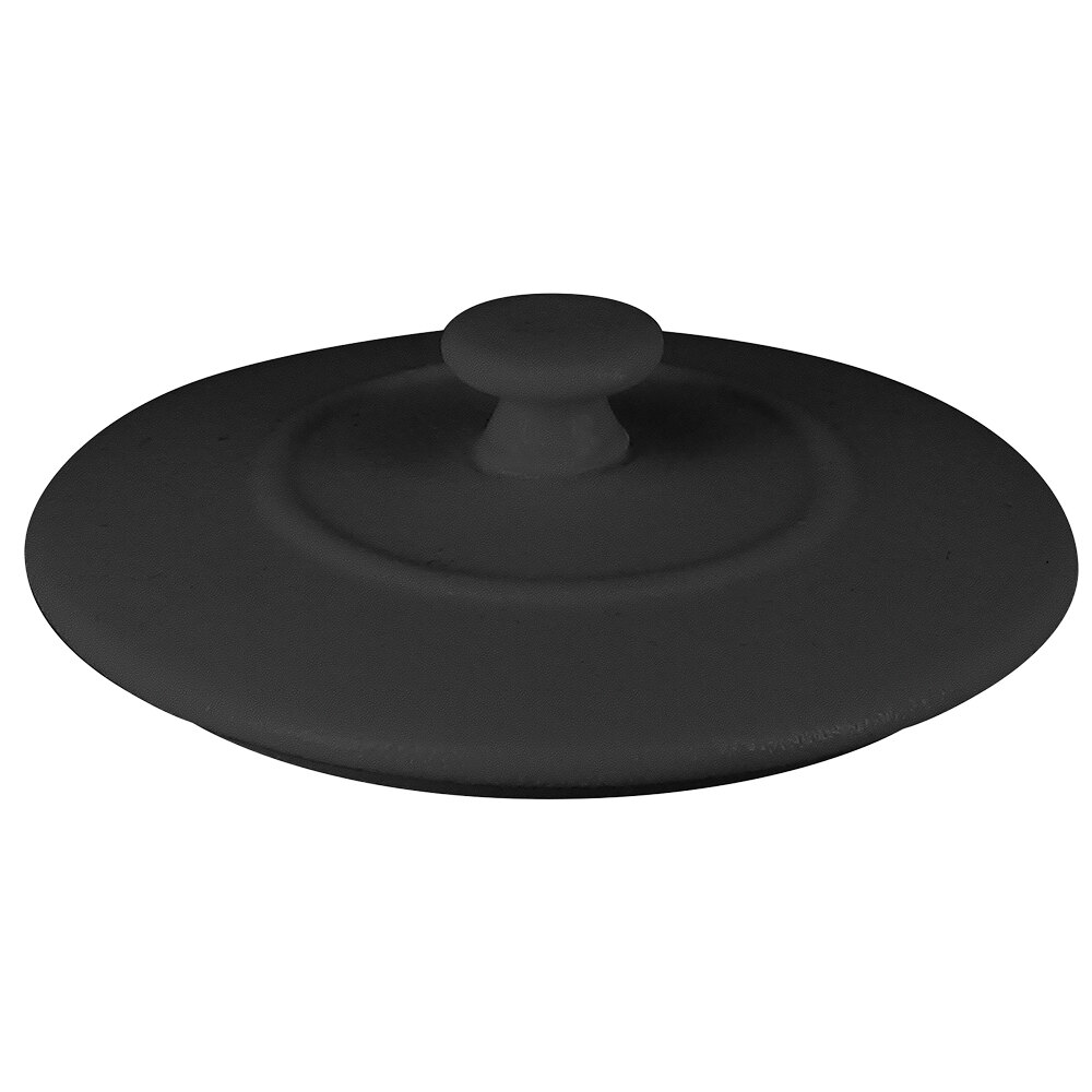 RAK Porcelain CFRD10BKLD Chef's Fusion 4" Volcano Black Porcelain Cocotte Lid - 12/Case