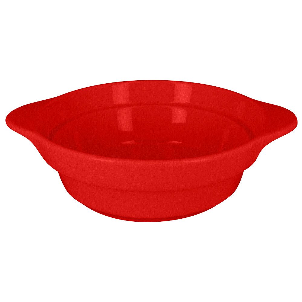 RAK Porcelain CFRD16BRBD Chef's Fusion 15.8 oz. Ember Red Round Porcelain Cocotte - 4/Case