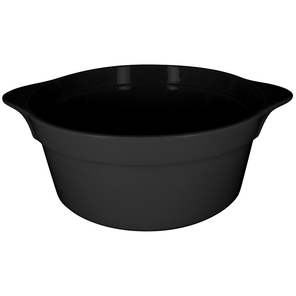 RAK Porcelain CFRD28BKBD Chef's Fusion 155.6 oz. Volcano Black Round Porcelain Cocotte