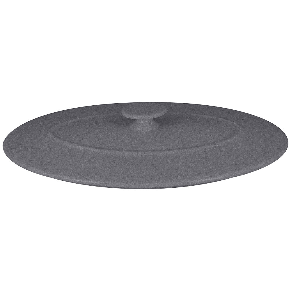 RAK Porcelain CFOD31GYLD Chef's Fusion 10 1/4" Stone Gray Oval Porcelain Lid - 3/Case