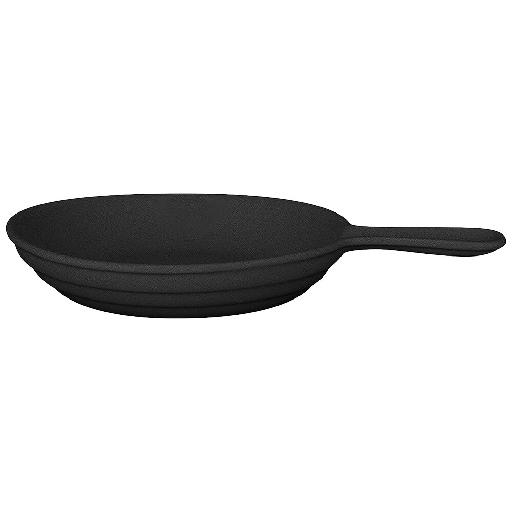 RAK Porcelain CFPN16BK Chef's Fusion 11 oz. Volcano Black Porcelain Frying Pan - 6/Case