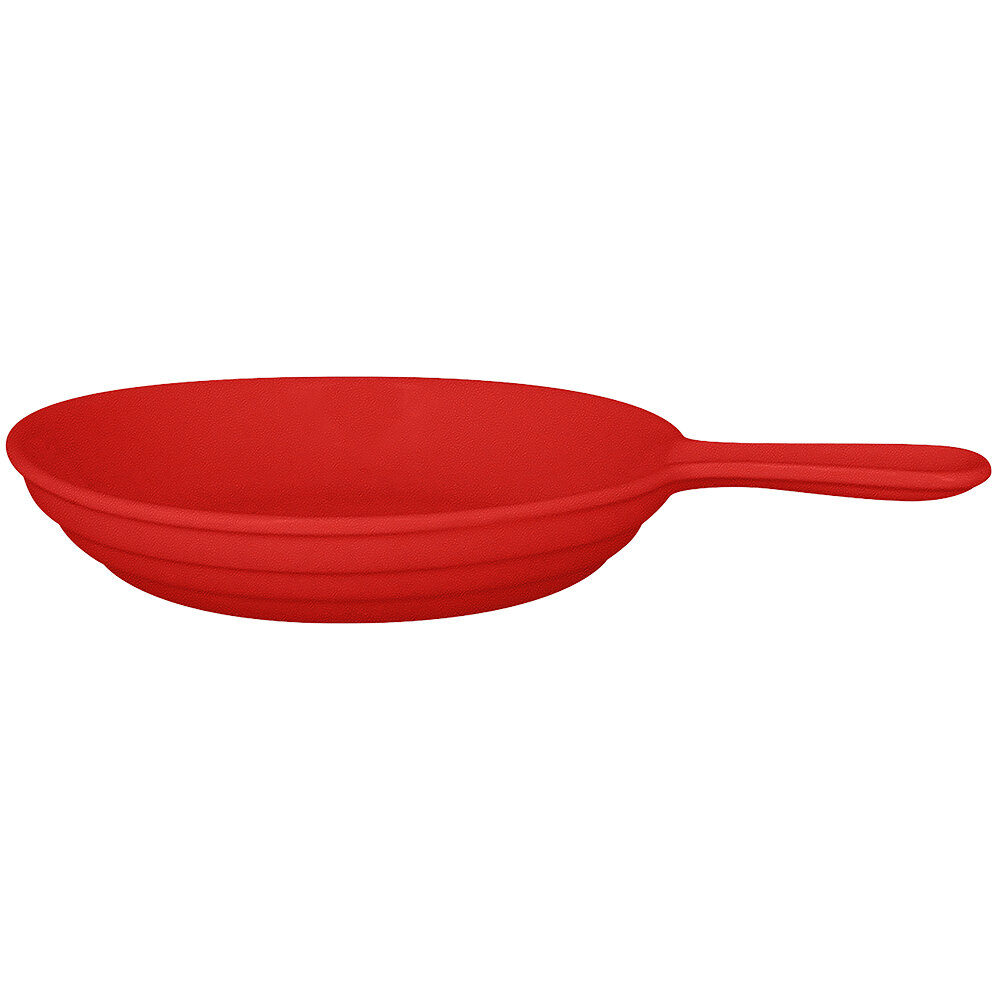 RAK Porcelain CFPN16BR Chef's Fusion 11 oz. Ember Red Porcelain Frying Pan - 6/Case