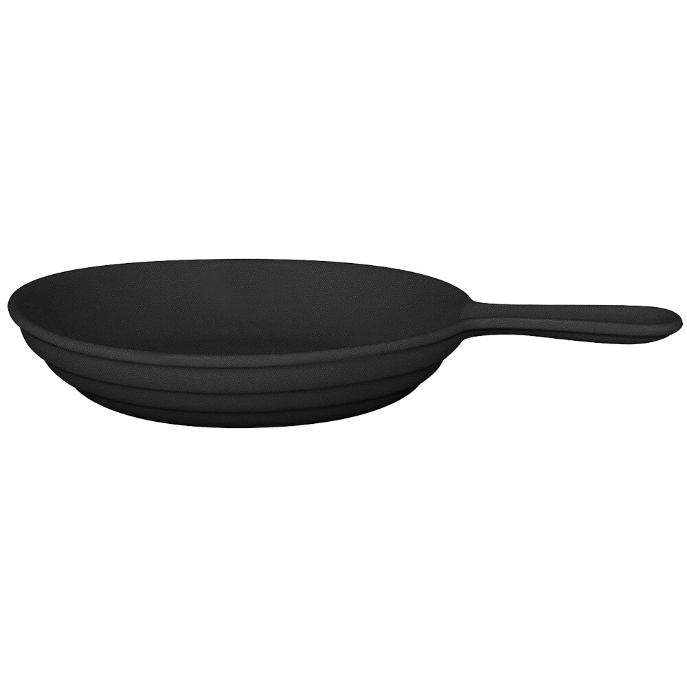 RAK Porcelain CFPN24BK Chef's Fusion 40 oz. Volcano Black Porcelain Frying Pan - 6/Case