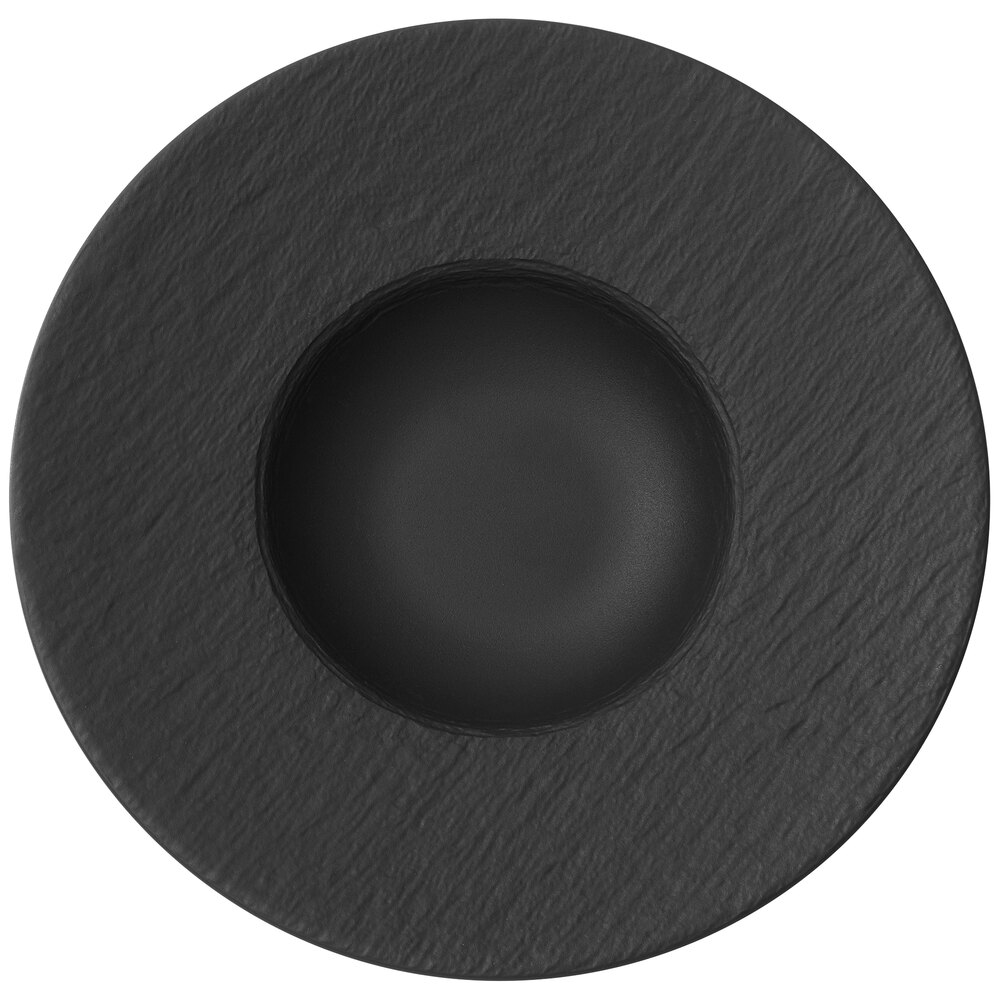 Villeroy & Boch 16-4074-2700 The Rock 11 1/4" x 5 1/2" Black Shale Deep Porcelain Plate - 6/Case