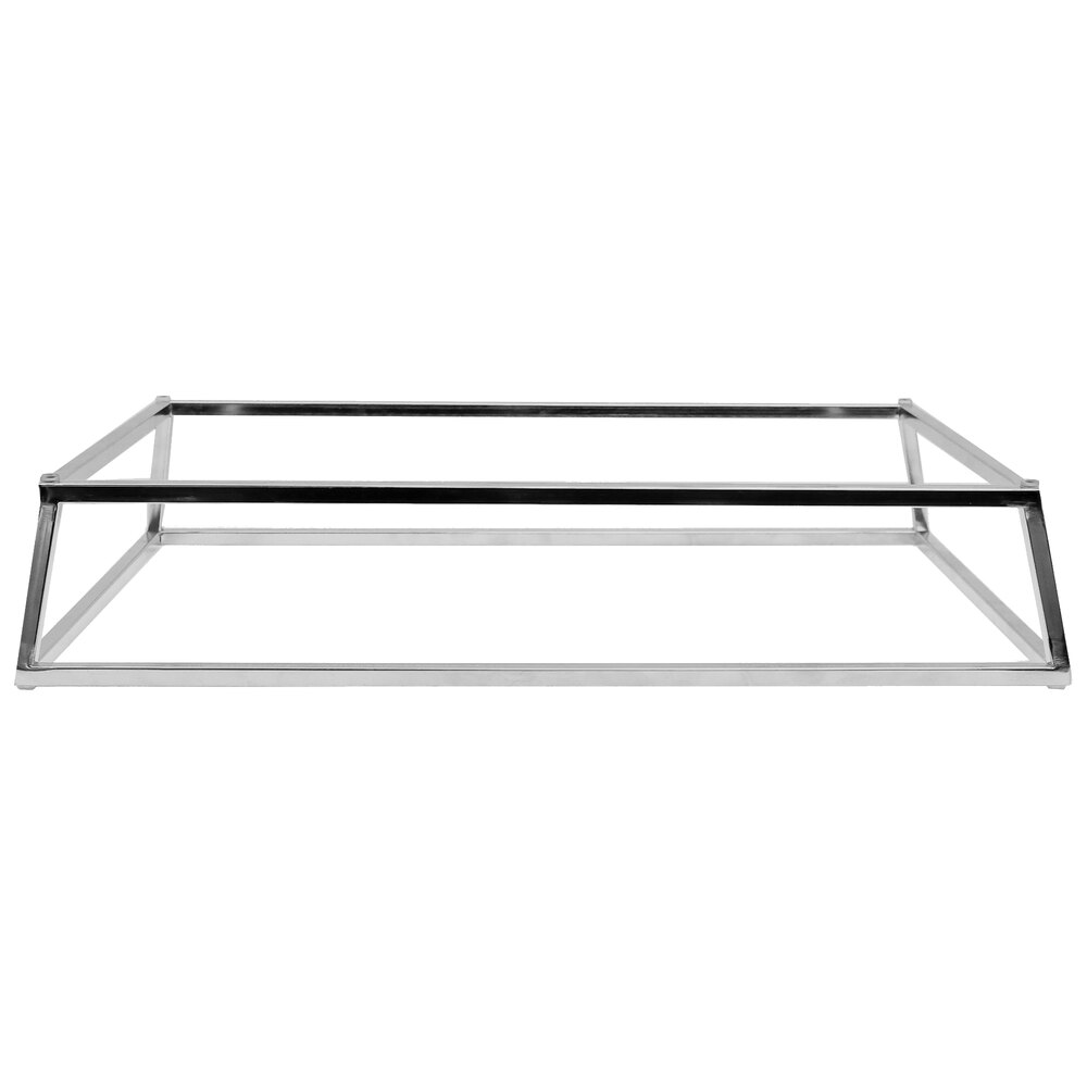 Tablecraft 21000 20 3/4" x 12 3/4" x 3 7/8" Stainless Steel Short Full Size Reversible Riser