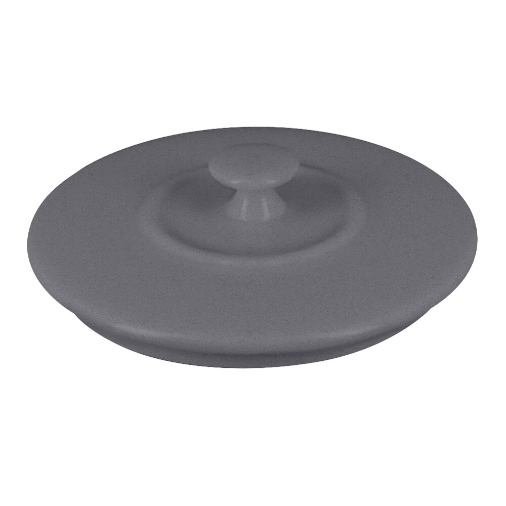 RAK Porcelain CFRD09GYLD Chef's Fusion 3 3/8" Stone Gray Porcelain Mini Cocotte Lid - 12/Case
