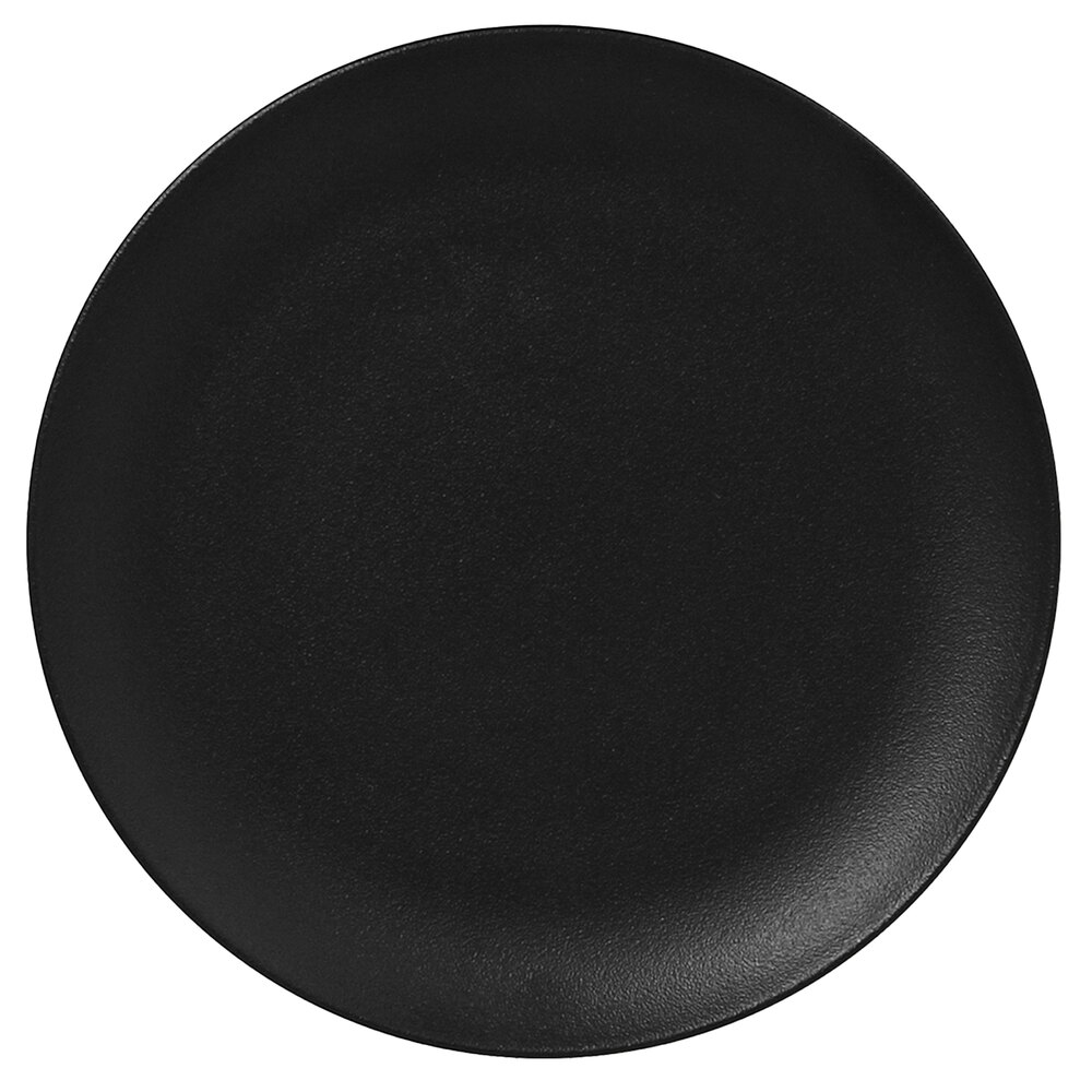 RAK Porcelain NFNNPR15BK Neo Fusion 5 7/8" Volcano Black Porcelain Flat Coupe Plate - 24/Case