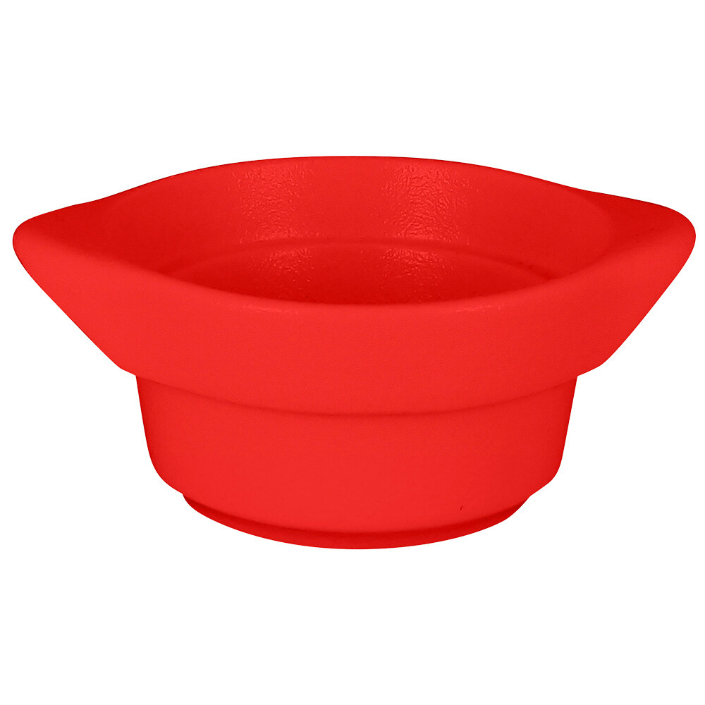 RAK Porcelain CFRD10BRB Chef's Fusion 7.3 oz. Ember Red Round Porcelain Cocotte - 12/Case