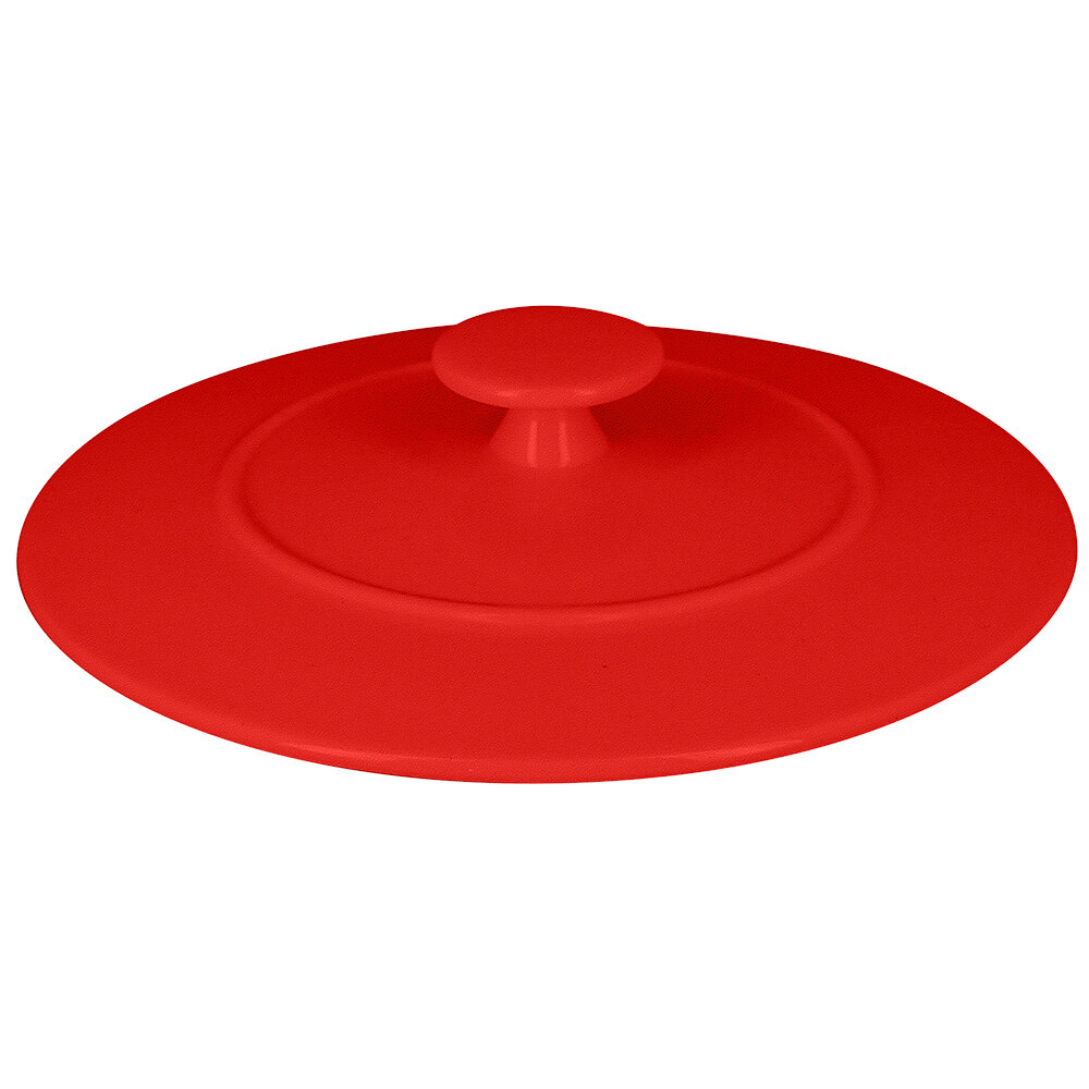 RAK Porcelain CFRD16BRLD Chef's Fusion 6 3/8" x 1 1/8" Ember Red Porcelain Cocotte Lid - 6/Case