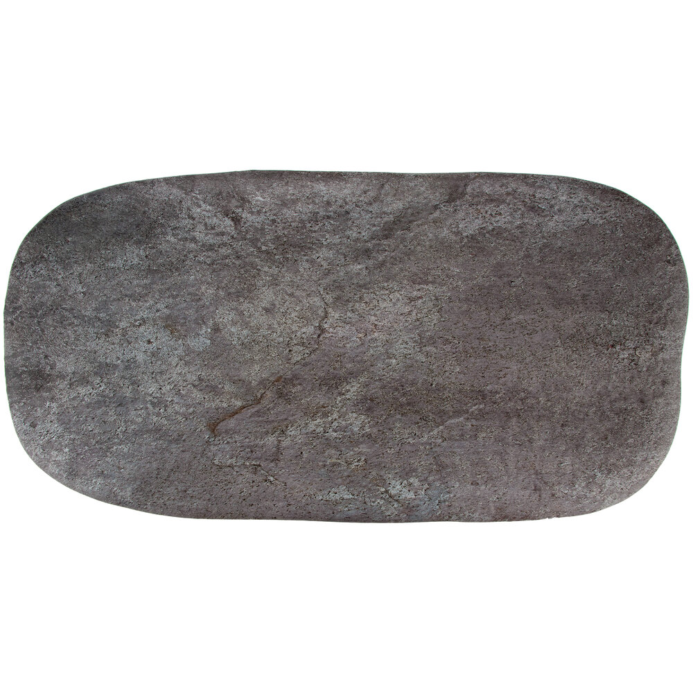 GET SB-2110-MNS Moonstone 21 1/4" x 10 1/2" Slate Melamine Rectangular Platter - 3/Pack