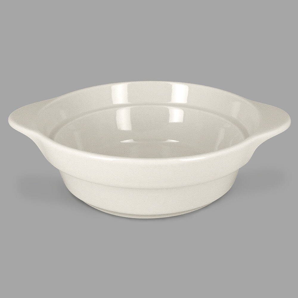 RAK Porcelain CFRD16WHBD Chef's Fusion 15.8 oz. Sand White Round Porcelain Cocotte - 4/Case