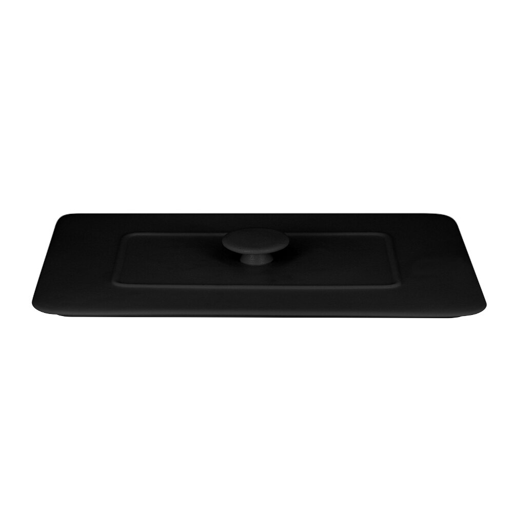 RAK Porcelain CFRT32BKLD Chef's Fusion 12 13/16" Volcano Black Rectangular Porcelain Tureen Lid - 3/Case