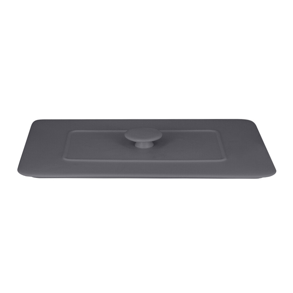 RAK Porcelain CFRT32GYLD Chef's Fusion 12 13/16" Stone Gray Rectangular Porcelain Tureen Lid - 3/Case