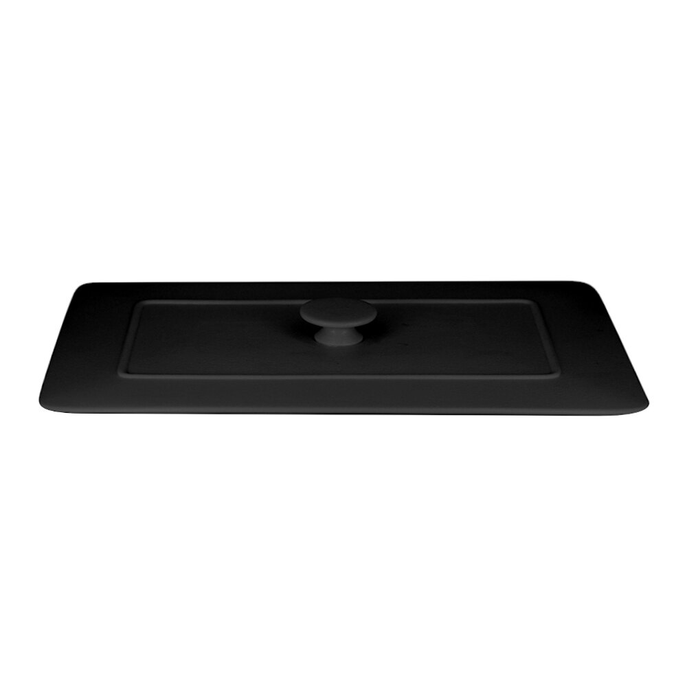 RAK Porcelain CFRT39BKLD Chef's Fusion 15 1/2" Volcano Black Rectangular Porcelain Tureen Lid - 3/Case