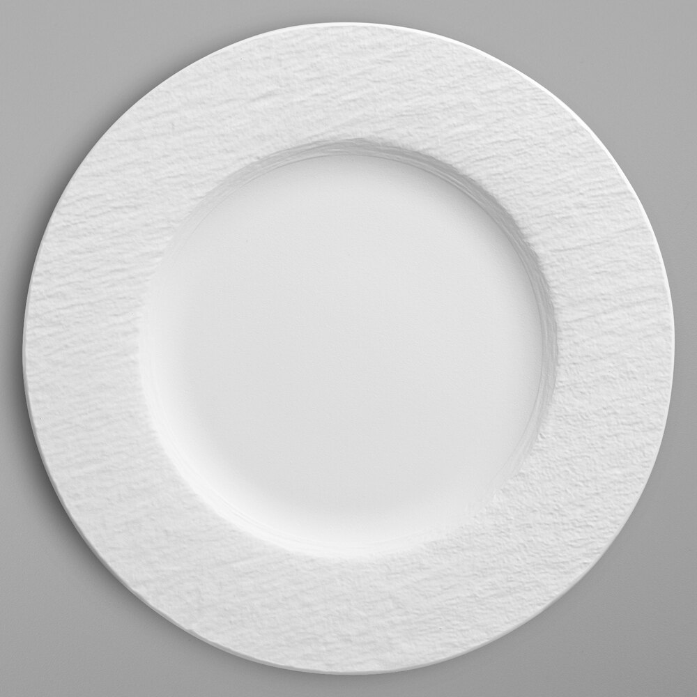 Villeroy & Boch 16-4077-2620 The Rock 10 1/2" White Glacier Flat Porcelain Plate - 6/Case