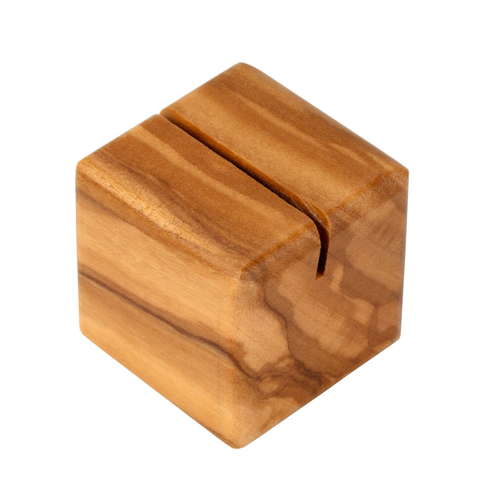 American Metalcraft SOCH 1 1/8" x 1 1/8" Square Olive Wood Card Holder