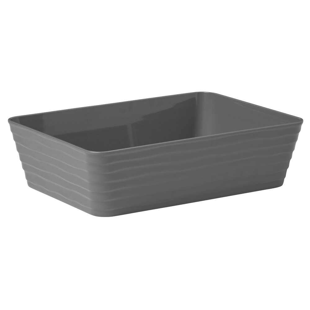 American Metalcraft B11G Del Mar 3 Qt. Rectangular Gray Plastic Stackable Serving Dish