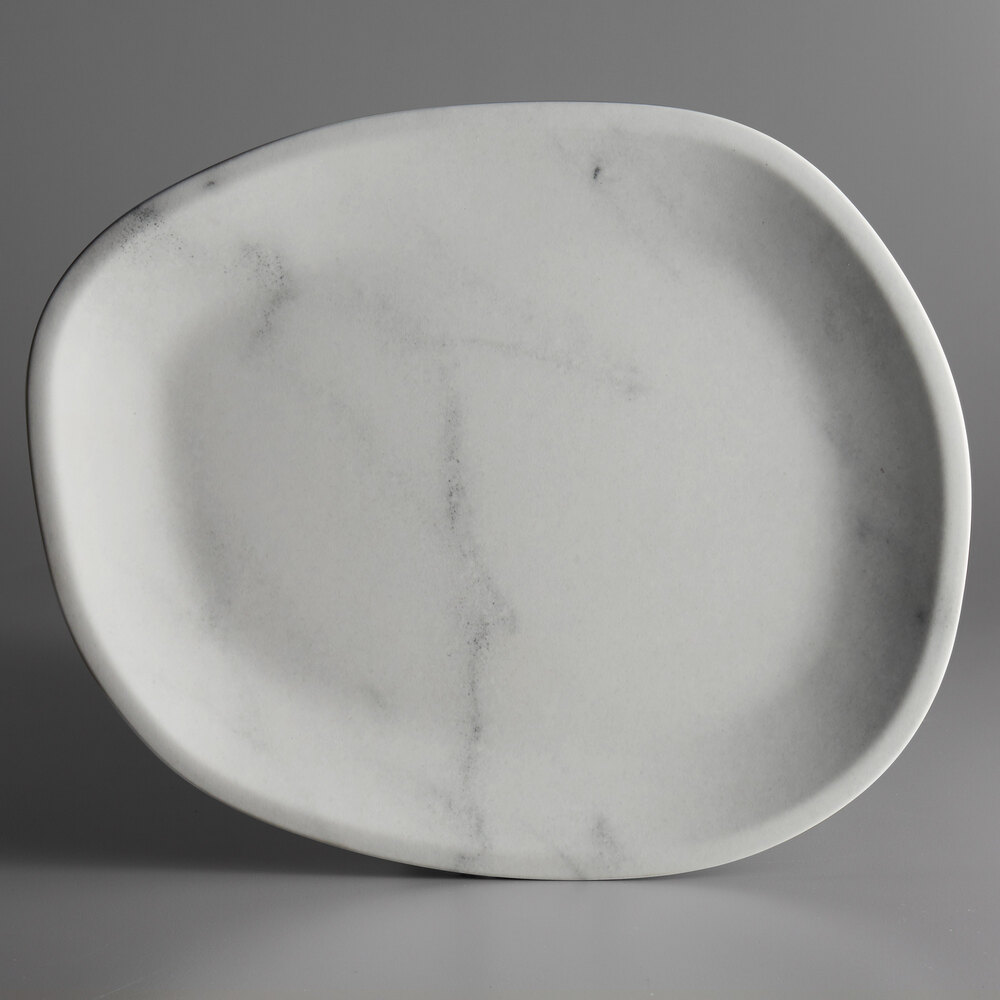 Carlisle 5310237 Ridge 13" Marble Melamine Oblong Platter - 6/Case