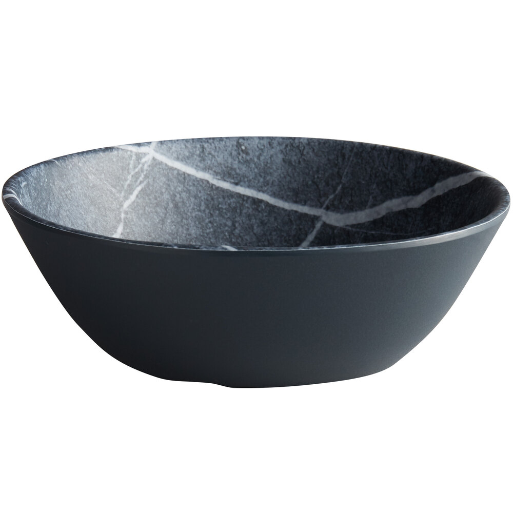 Carlisle 5311072 Ridge 8 oz. Soapstone Melamine Bouillon Bowl - 24/Case