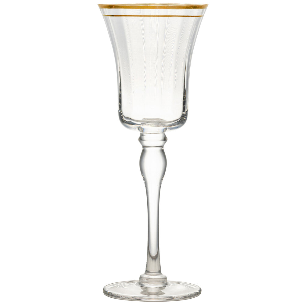 10 Strawberry Street Kate 9 oz. Gold Rimmed White Wine Glass - 4/Pack