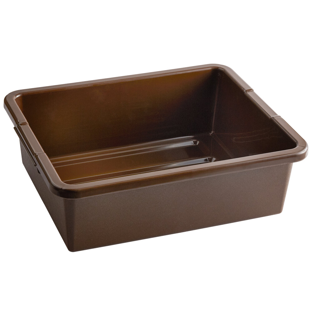 Tablecraft 1557BR Brown 21" x 17" x 7" Heavy Duty Polyethylene Plastic Bus Tub