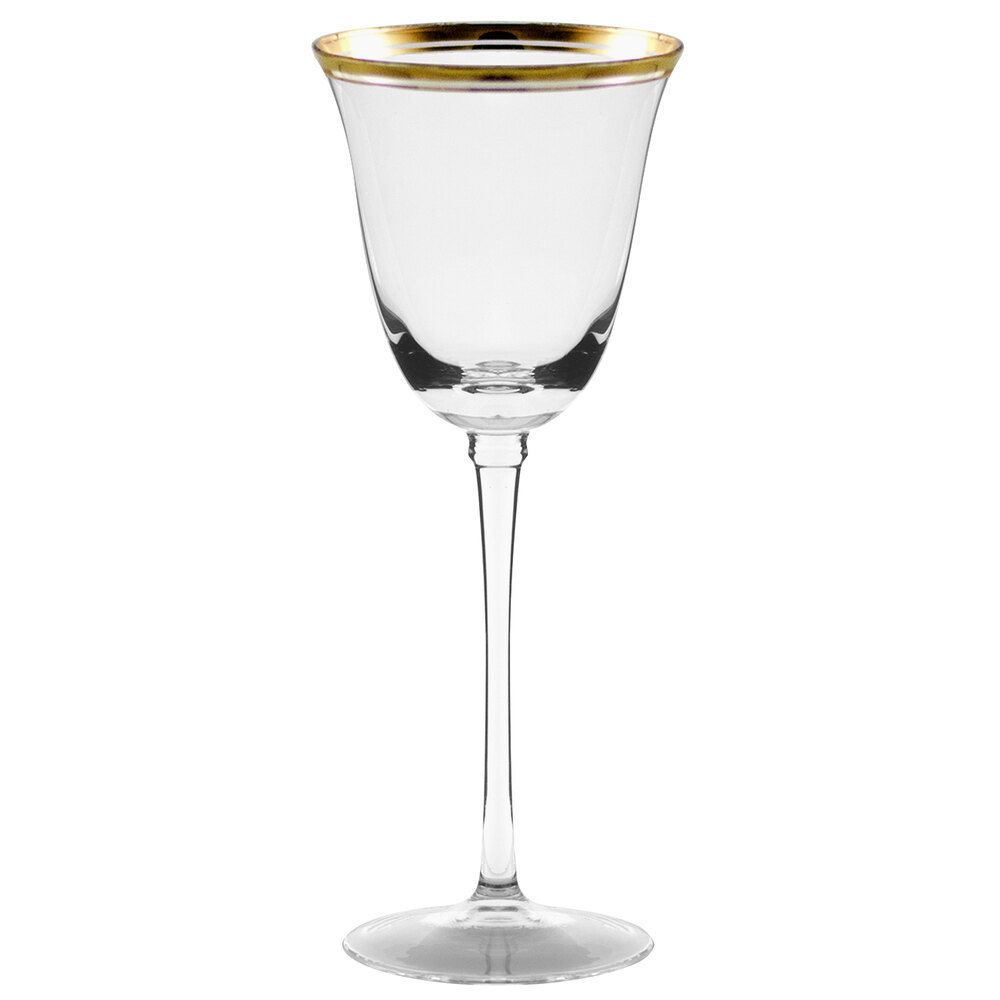 10 Strawberry Street Windsor 6 oz. Gold Band White Wine Glass - 4/Pack