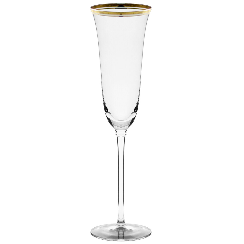 10 Strawberry Street Windsor 5.5 oz. Gold Band Champagne Flute - 4/Pack