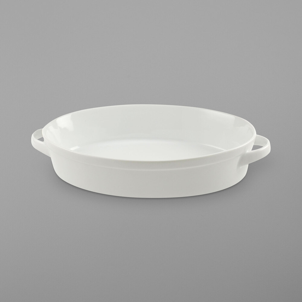 10 Strawberry Street DEL-13OVAL Delano 64 oz. White Oval Porcelain Baker