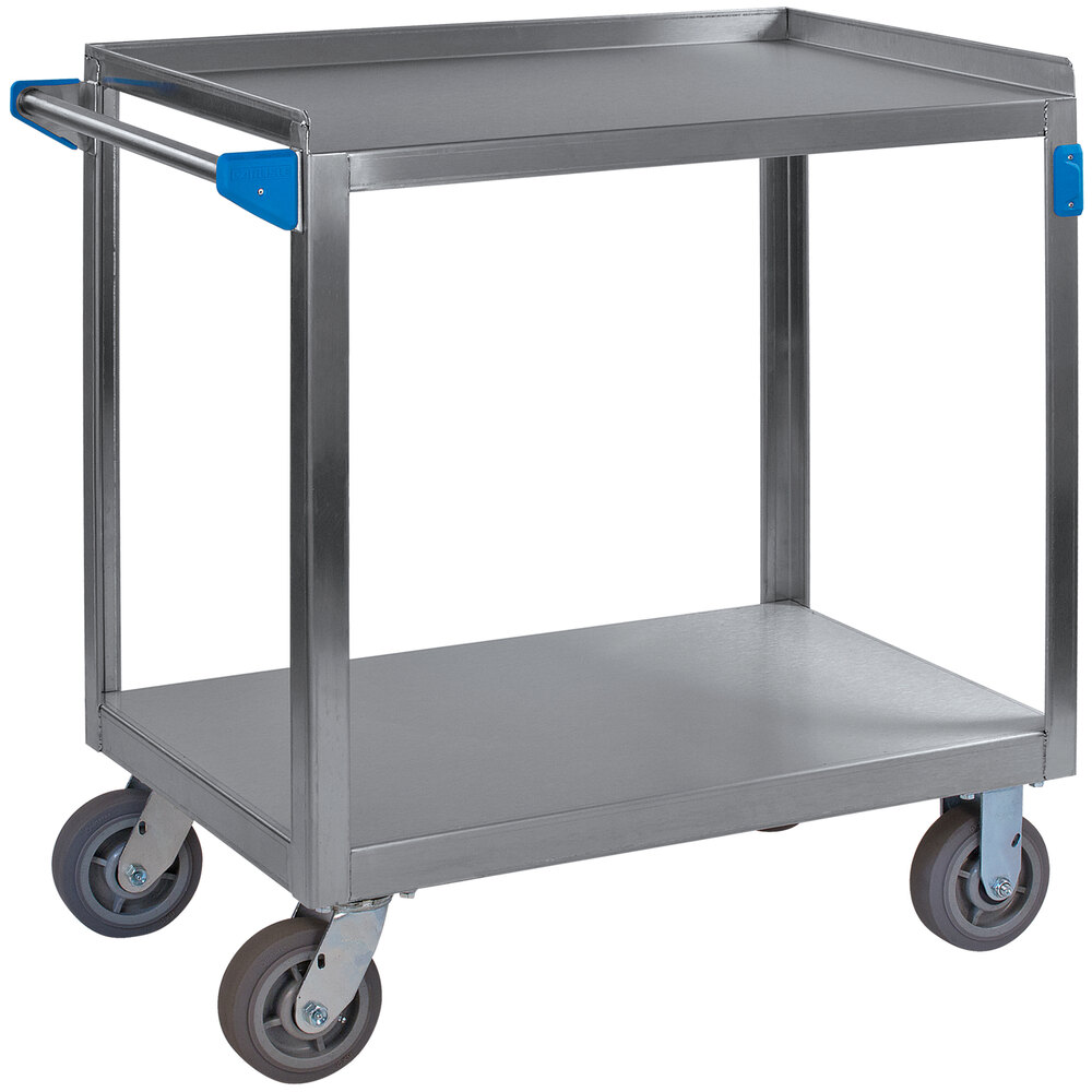 Carlisle UC7022133 2 Shelf Stainless Steel Utility Cart - 33" x 21" x 32 1/2"