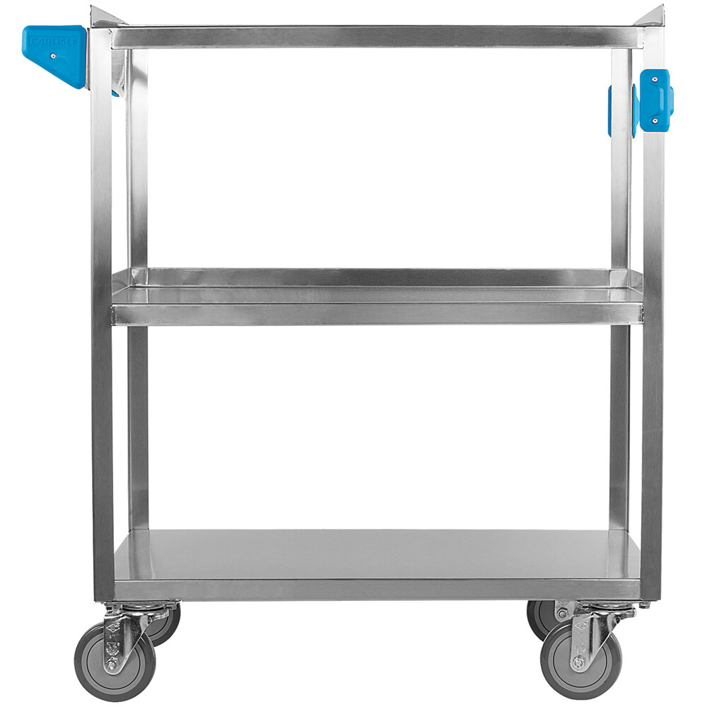 Carlisle UC5031827 3 Shelf Stainless Steel Utility Cart - 27" x 18" x 32 1/2"