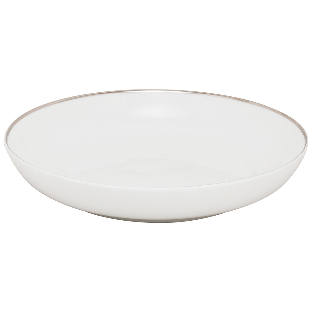 10 Strawberry Street CPSL0003 Coupe Silver Line 20 oz. Silver Porcelain Soup Bowl - 24/Case