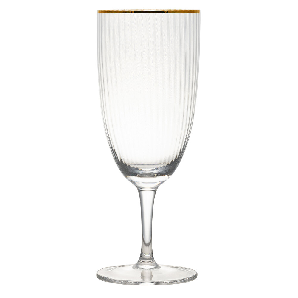 10 Strawberry Street Markle 16 oz. Gold Rimmed Water Goblet - 4/Pack