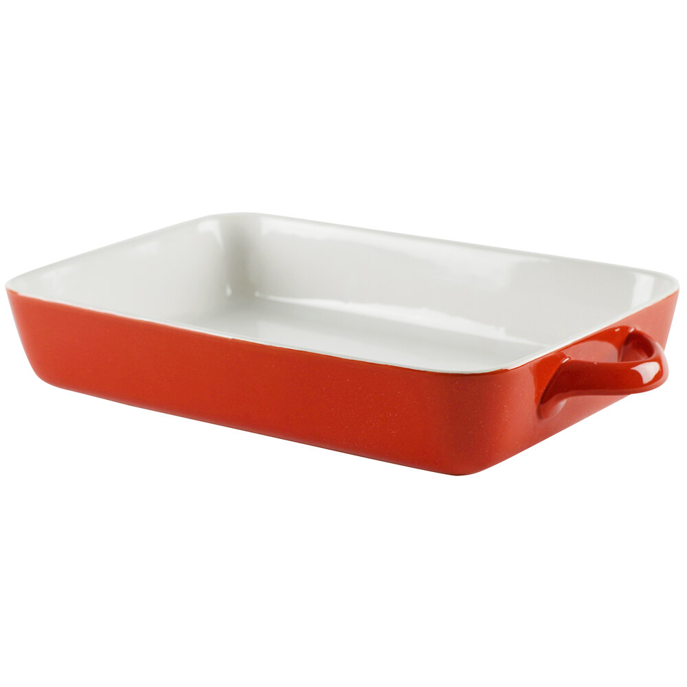 10 Strawberry Street SIENA-12RECBKR Sienna 2 Qt. Red Porcelain Rectangular Baker