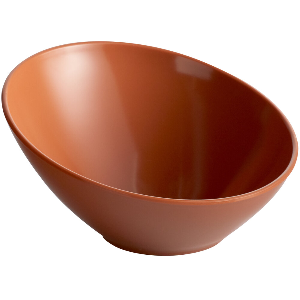 G.E.T. B-788-PK Diamond Harvest 16 oz. Pumpkin Slanted Melamine Catering Bowl