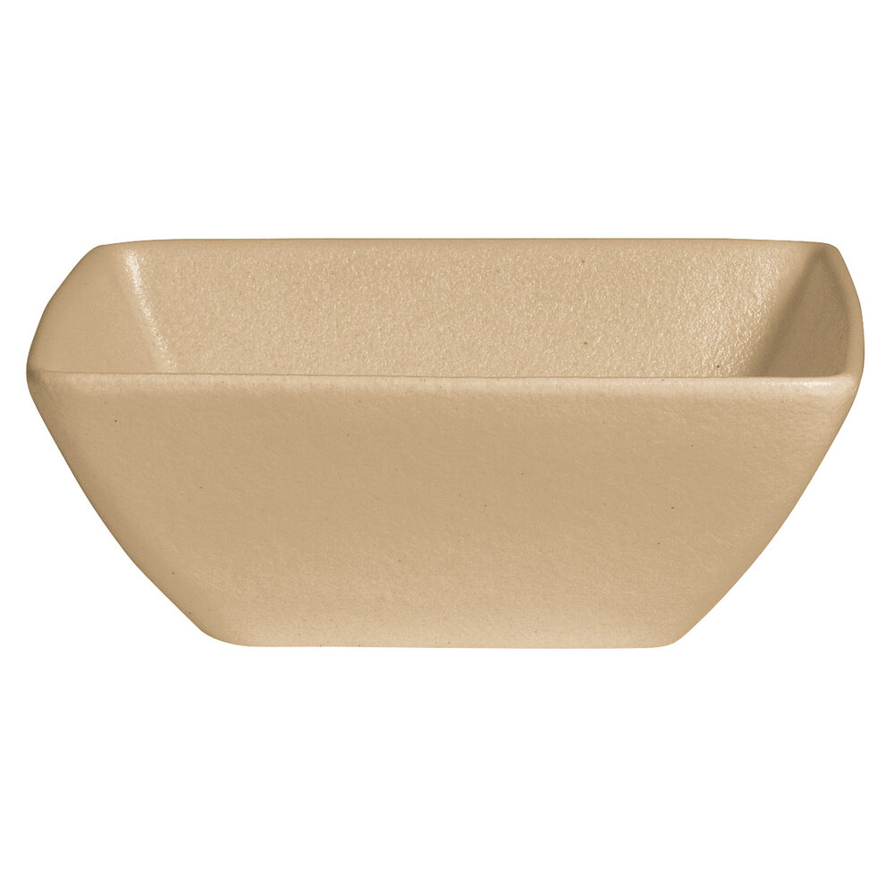 G.E.T. Enterprises BSD26LT Bugambilia 5.9 Qt. Classic Textured Finish Latte Resin-Coated Aluminum Square Serving Bowl