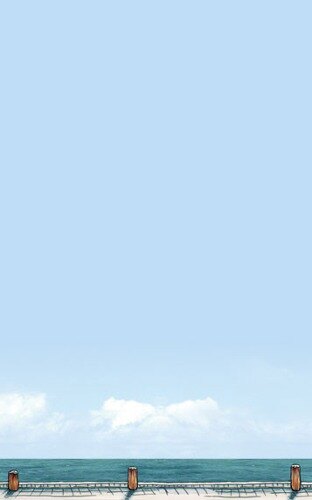 Choice 8 1/2" x 11" Menu Paper - Seafood Themed Port Design Middle Insert - 100/Pack