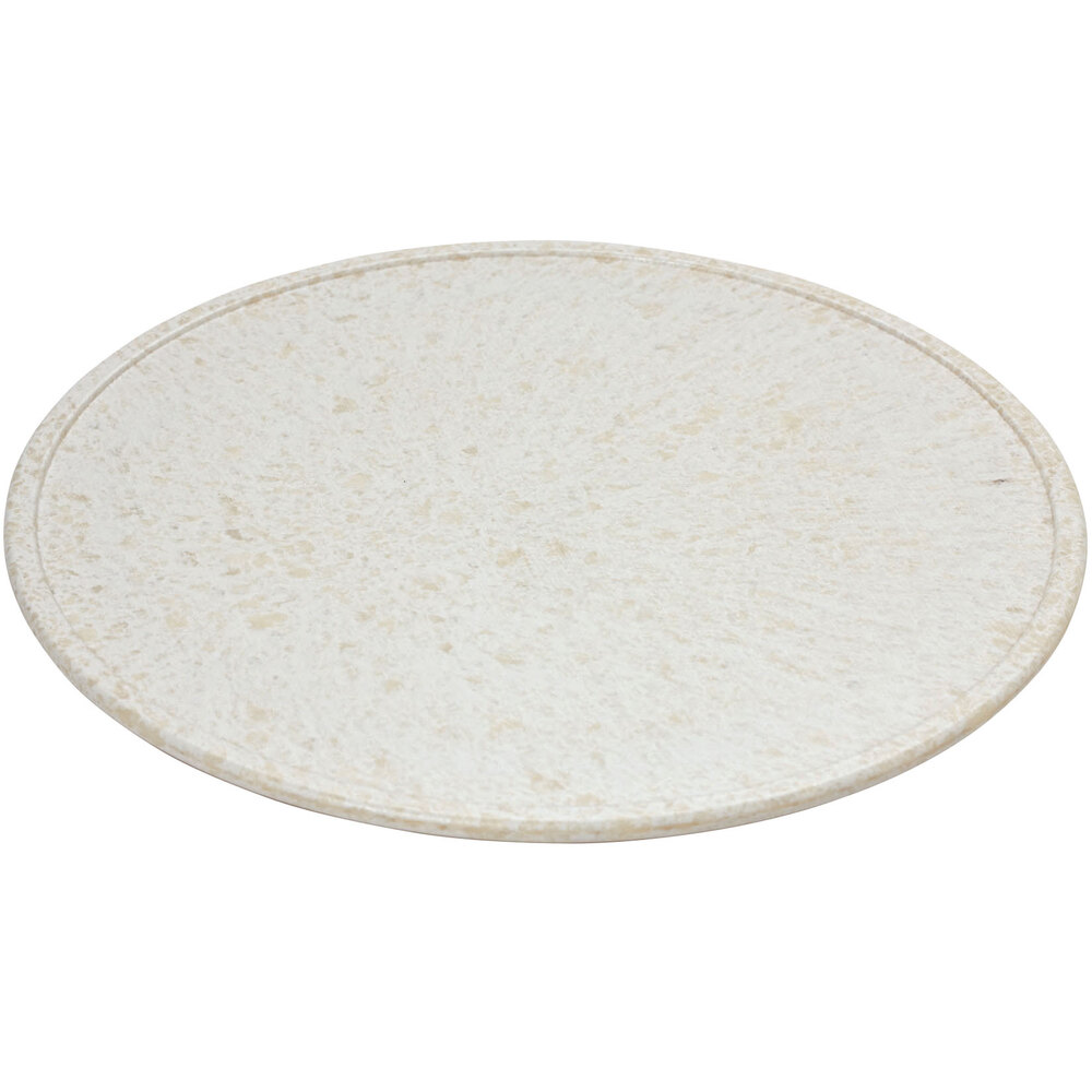 GET SB-1300-GW Madison Avenue / Granville 13 1/2" Round White Melamine Faux Matte Granite Display Board